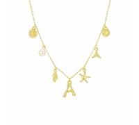 Moda simple burbuja AZ carta clavícula cadena mujer perla colgante collar regalo collares regalos joyería, Acero inoxidable, No es una piedra preciosa