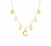 Moda simple burbuja AZ carta clavícula cadena mujer perla colgante collar regalo collares regalos joyería, Acero inoxidable, No es una piedra preciosa