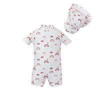 Moda Traje De Baño Niño - Maillot De Bain Pour Garçon Avec Bonnet Pour Tout-Petits De 1 À 6 ANS Tenue De Plage D'Été Confortable (Brick Red 18-24 Months)