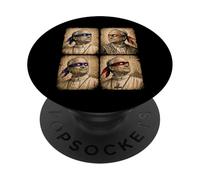 Moda Urbana Retro Vintage de Pope Leo Throwback, Estilo Ninja PopSockets PopGrip Adhesivo