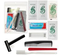 Moda West 96 kits de higiene - Estuche a granel de kits de aseo básico al por mayor para hombres, mujeres, viajes, caridad, kit de 12 piezas, unisex, artículos esenciales de viaje compactos, ideal