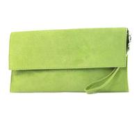 modamoda de - Bolso de mano en piel Clutch Underarm Bag Bolso de noche en piel metalizada M106-151, verde claro, S