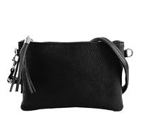 modamoda de Bolso de piel para mujer T261 - auténtica piel italiana - muchos colores, Negro
