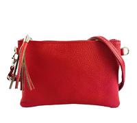 modamoda de Bolso de piel para mujer T261 - auténtica piel italiana - muchos colores, rojo brillante