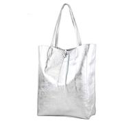 modamoda de - Ital. bandolera de cuero compradores T163, Color:metálica de plata