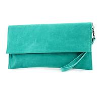 modamoda de - ital. Bolso de piel Clutch Underarm Bag Bolso de noche de piel metalizada M106-151, Turquesa 2021, S