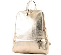 modamoda de - ital Damenrucksack bolsa de cuero T138, Color:Lightgold Metallic