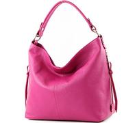 modamoda de - ital Shopper Bolsa de hombro grande de cuero T160, Color:T160 Pink