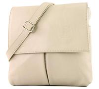 modamoda de - Made in Italy - T63 - Bolso bandolera de cuero napa, color Marfil, talla siehe Beschreibung