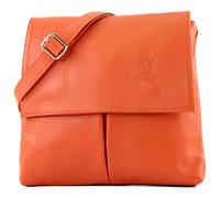 modamoda de - Made in Italy - T63 - Bolso bandolera de cuero napa, color Naranja, talla siehe Beschreibung