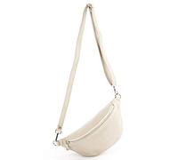 modamoda de - Manual de la bolsa italiana/noche T77 de cuero pequeña, Color:crema