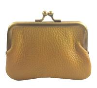 modamoda de P07 - Cartera pequeña de piel para mujer, hecha a mano en Italia, amarillo mostaza, extra-small, Retro