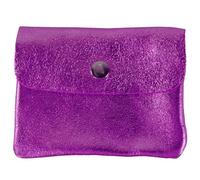 modamoda de P09 - Cartera de piel para mujer (11 x 1 x 8 cm, hecha a mano en Italia), Dark Magenta Metallic, XS, Apto para uso diario