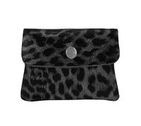 modamoda de P09 - Cartera de piel para mujer (11 x 1 x 8 cm, hecha a mano en Italia), Leo antracita metálico, XS, Apto para uso diario