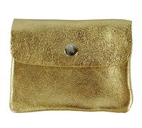 modamoda de - P09 - Cartera de piel para mujer (tamaño pequeño), dorado metálico, extra-small