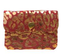 modamoda de P09 WL - Monedero de piel auténtica para mujer, tamaño pequeño, 11 x 1 x 8 cm, hecho a mano en Italia, Leo Ante Rojo/Oro Rosa, extra-small, Moderno