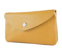 modamoda de P11 - Cartera de piel para mujer, tamaño mediano, hecha a mano en Italia, amarillo mostaza, medium, Monedero pequeño y ligero