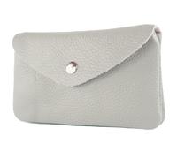 modamoda de P11 - Cartera de piel para mujer, tamaño mediano, hecha a mano en Italia, gris claro, medium, Monedero pequeño y ligero