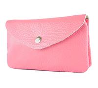 modamoda de P11 - Cartera de piel para mujer, tamaño mediano, hecha a mano en Italia, Rosa caramelo., medium, Monedero pequeño y ligero