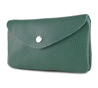 modamoda de P11 - Cartera de piel para mujer, tamaño mediano, hecha a mano en Italia, verde petróleo, medium, Monedero pequeño y ligero