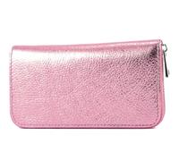 modamoda de Silber-P02 - Cartera de piel para mujer, fabricada a mano en Italia, Metálico De Color Rosa, small