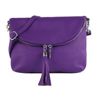 modamoda de - T07LEDER - Bolso de hombro pequeño de piel italiana, Púrpura