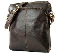 modamoda de - T127 - ital Bandolera unisex de piel, T127b Dark Brown, M