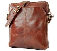 modamoda de - T127 - ital Bandolera unisex de piel, T127b Marrón, M