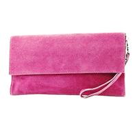 modamoda de T151 - Bolso de mano de ante para mujer, bandolera, bolso de noche, hecho a mano en Italia, S