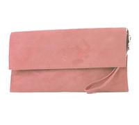 modamoda de T151 - Bolso de mano de ante para mujer, bandolera, bolso de noche, hecho a mano en Italia, salmón, small