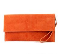 modamoda de T151 - Bolso de mano de ante para mujer, bandolera, bolso de noche, hecho a mano en Italia, small