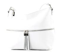 modamoda de - T159 - ital Bandolera bandolera de piel, Blanco2021, M