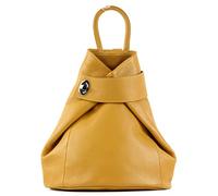 modamoda de - T179 - mochila de mujer de piel italiana, Color:amarillo mostaza