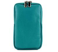 modamoda de - T197 - ital. Bolso de hombro de cuero/para teléfono celular pequeña, Color:azul turquesa