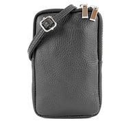 modamoda de - T197 - ital. Bolso de hombro de cuero/para teléfono celular pequeña, Color:negro