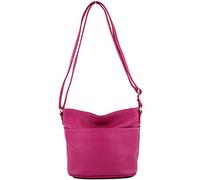 modamoda de - T198 - ital. Riñonera Bandolera pequeña de piel, Rosa., S