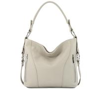 modamoda de T202 - Bolso bandolera de piel para mujer, fabricado en Italia, beige crema, medium