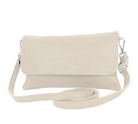 modamoda de - T226 - Bolso de hombro de cuero italiano pequeño pequeño, beige, Small