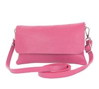 modamoda de - T226 - ital. Bolso bandolera de cuero pequeño, Rosa caramelo., Small