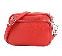 modamoda de - T231 - ital. Bandolera pequeña pequeña de piel, rojo brillante, S