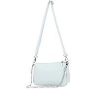 modamoda de - T237 - Bolso bandolera pequeño pequeño de piel italiana, azul claro, small