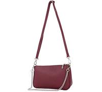 modamoda de - T237 - Bolso bandolera pequeño pequeño de piel italiana, Burdeos Violeta, small