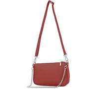 modamoda de - T237 - Bolso bandolera pequeño pequeño de piel italiana, rojo rubí, small