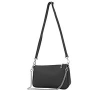 modamoda de - T237 - Bolso pequeño de hombro hecho de cuero italiano, Negro, Small