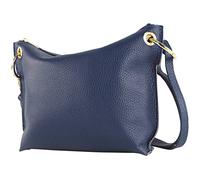 modamoda de T243 Bolso de hombro de piel para mujer, bandolera hecha a mano en Italia, azul zafiro, small