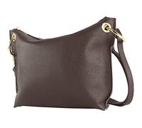 modamoda de T243 Pequeño bolso de hombro de cuero fabricado en Italia, marrón chocolate, Small
