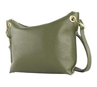 modamoda de T243 Pequeño bolso de hombro de cuero fabricado en Italia, verde oliva, Small
