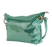 modamoda de T252 Bolso de hombro para mujer, bandolera de piel ante/metálico, hecho a mano en Italia, small