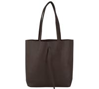modamoda de T253 - Bolso de mano para mujer (tamaño mediano, con bolsillo interior de piel, fabricado en Italia), marrón chocolate, medium