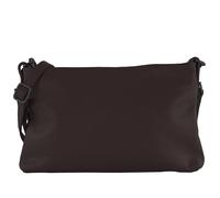 modamoda de T258 Bolso de hombro de cuero para mujer hecho a mano en Italia, marrón chocolate, Medium
